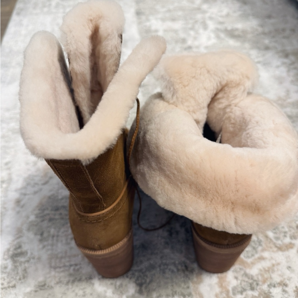 UGG Jerene Chestnut Heeled Booties (Size 8.5) - Picture 6 of 8